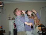 bottoms up for David and Meredith