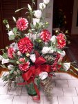 red/white dahlias, and some cool white flower  :)