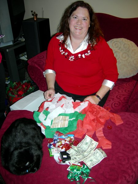 Cynthia opening Mom's crazy ball-o-present