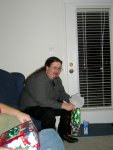 Chris opening his present