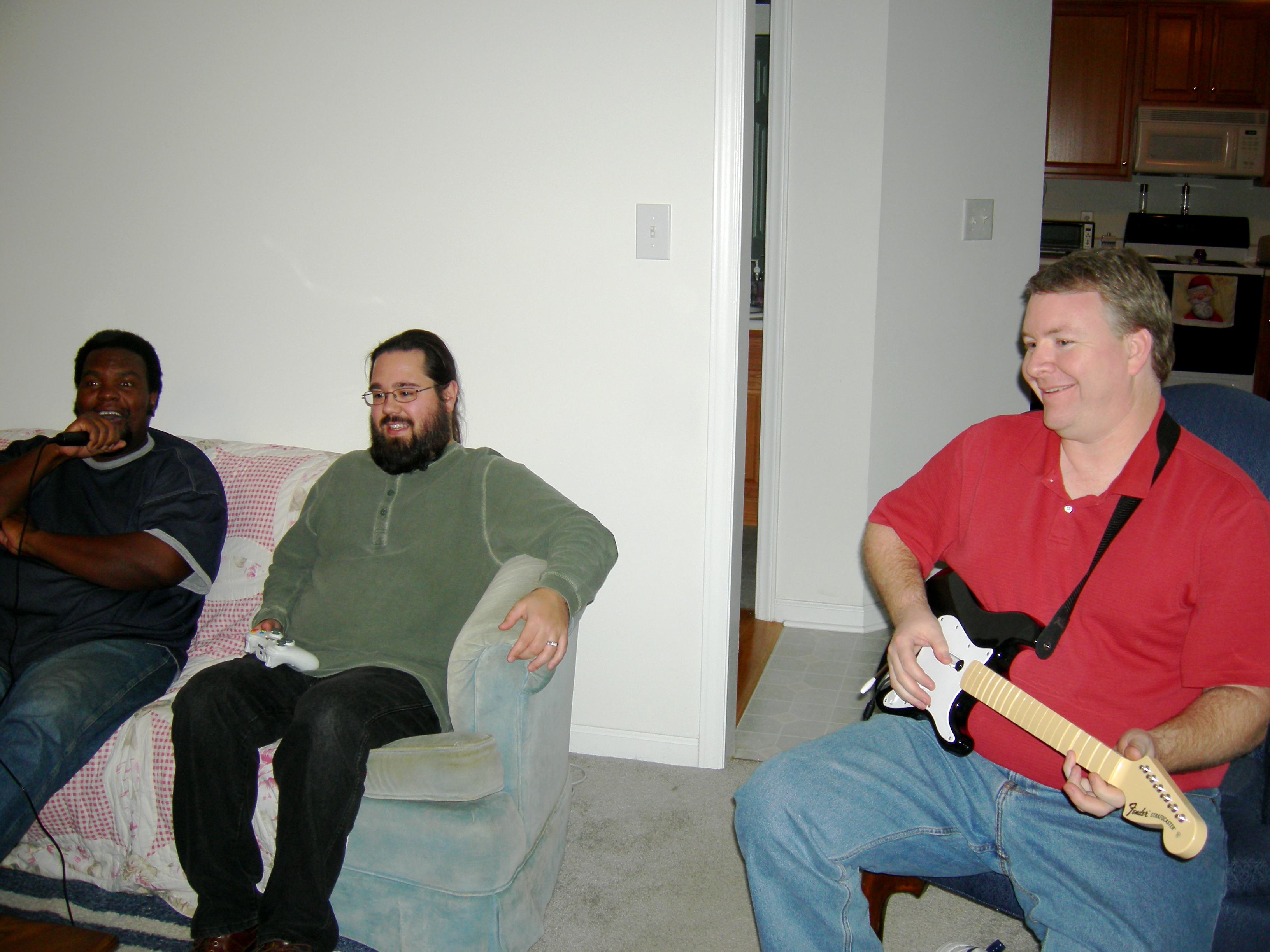Shep, Ben, and Jeff playing Rock Band