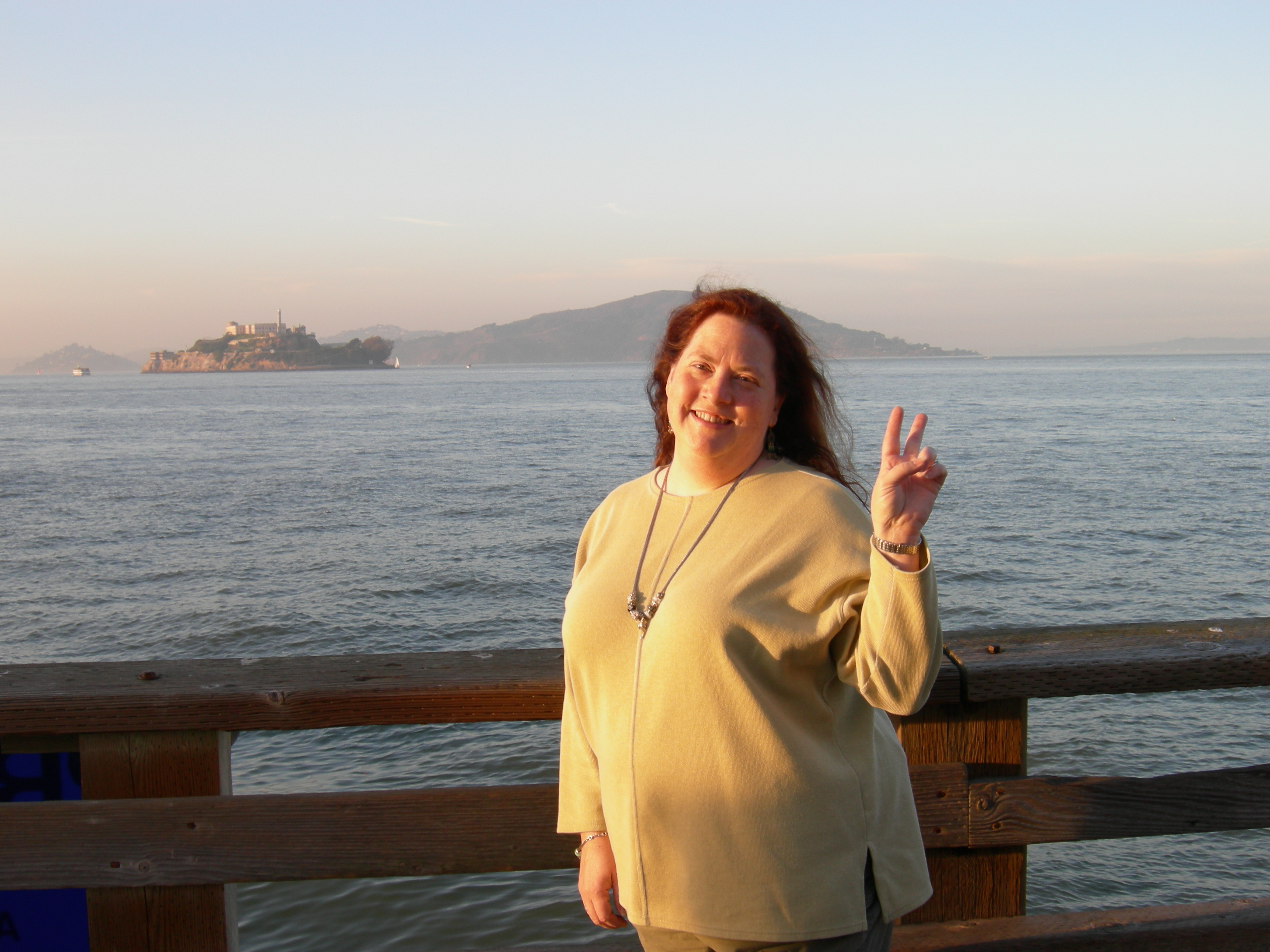 Cynthia-san with Alcatraz in the background