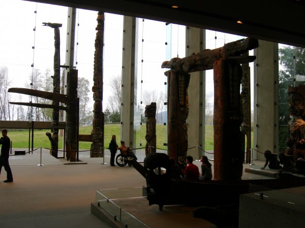 big atrium full of story poles