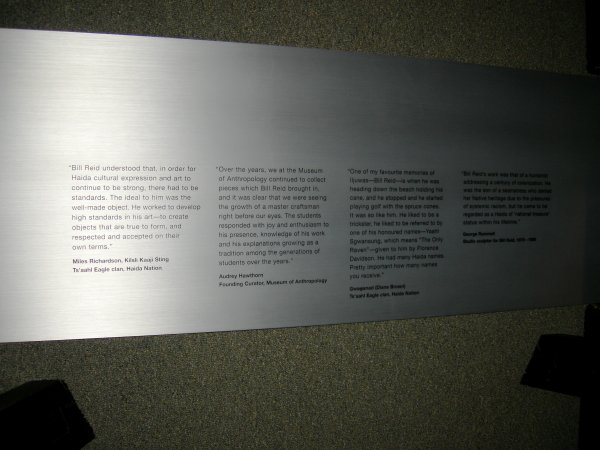 plaque about Bill Reid