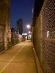 Heading back down the Manhattan bridge pedestrian walkway.