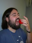 Me Eating an Origami Strawberry