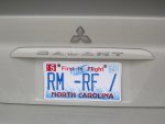 my new license plate: closeup