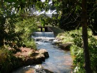 the creek running through the main entrance to the park