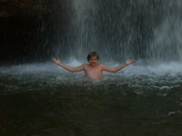 Matthew in the waterfall