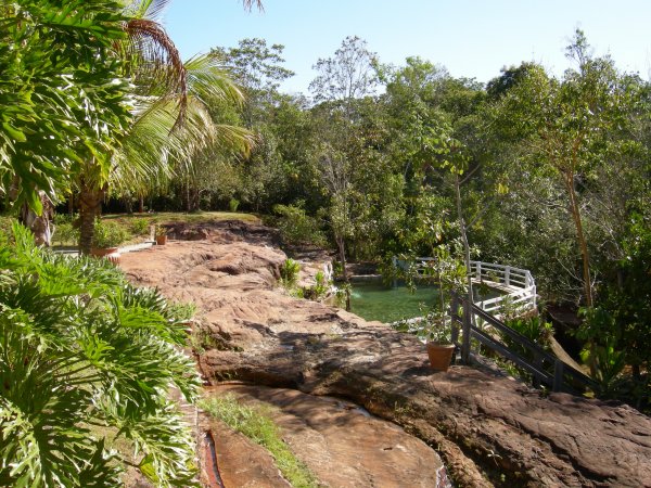 a more natural pool area fed by the springs