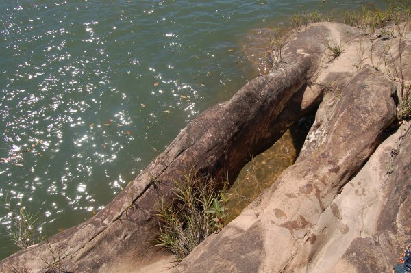 rocks sculpted by the river