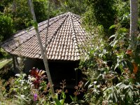 an out-of-the-way hut with hammocks