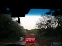 the drivers are crazy, and there is a lot of truck traffic on these roads