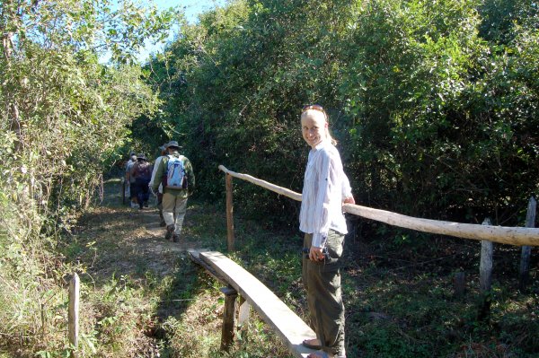 Ashton on a bridge on the trail