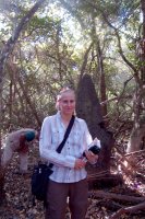 Ashton and a termite mound (and DJ)