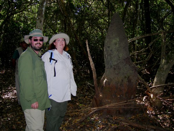 Ben and Cynthia posing by the termite hill
