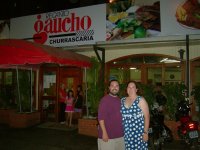 Human (Homo Sapien), in front of the Churrascaria (Fons caro)