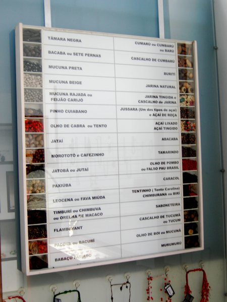 catalog/samples of the seeds used in jewelry-making