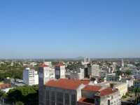 looking out over the Basilica and city, from the top of City Hall of Cuiabá