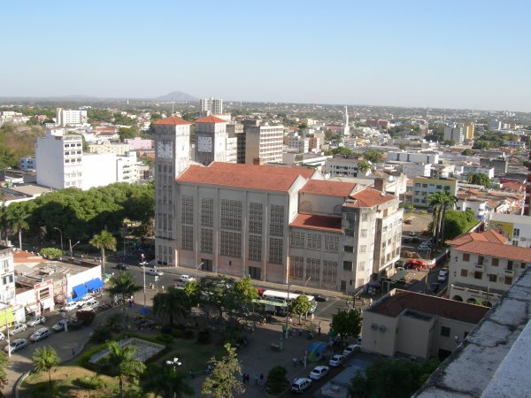 looking down over the basilica and courtyard