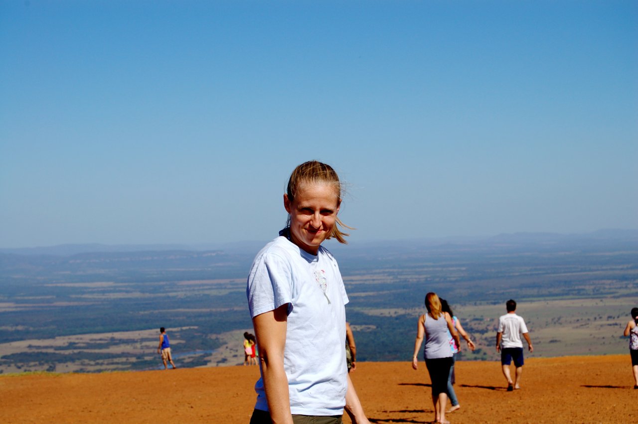 Ashton posing at the top