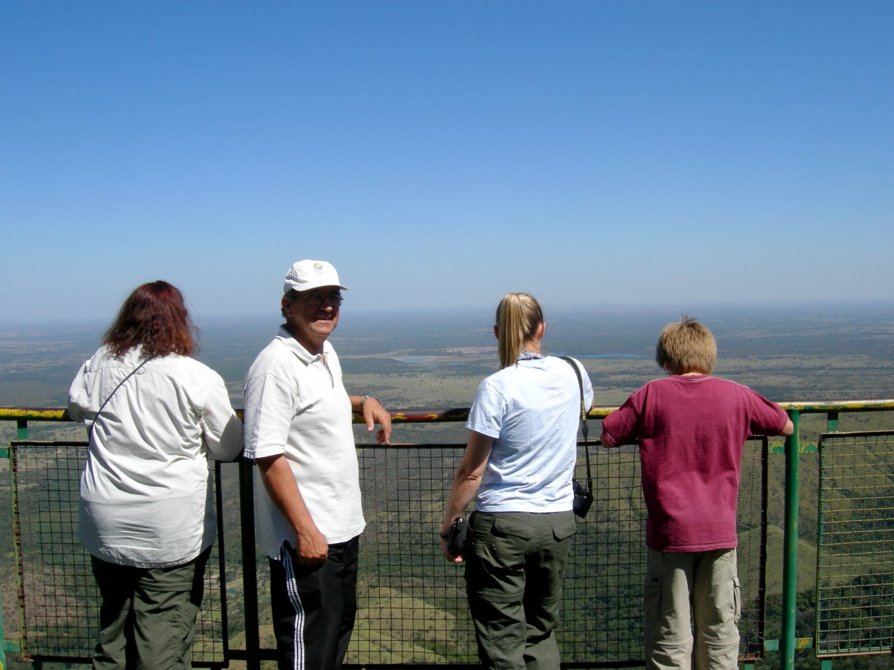 on a platform looking out over the cerrado