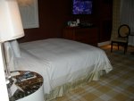 Wynn hotel room: big comfy king bed and a hi-def TV