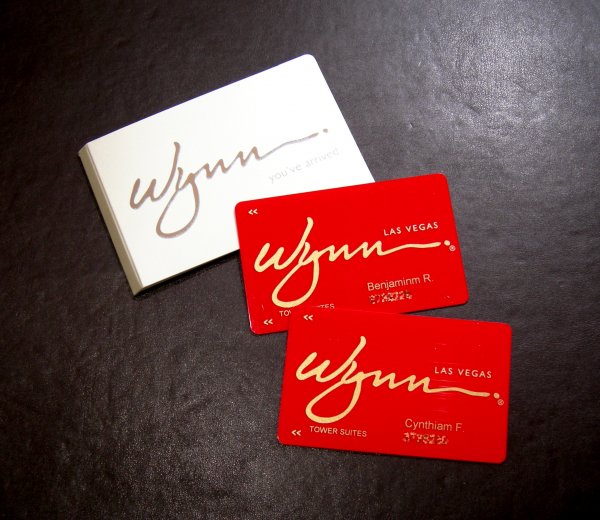 Wynn hotel room: VIP room cards (also rewards cards for the casino)