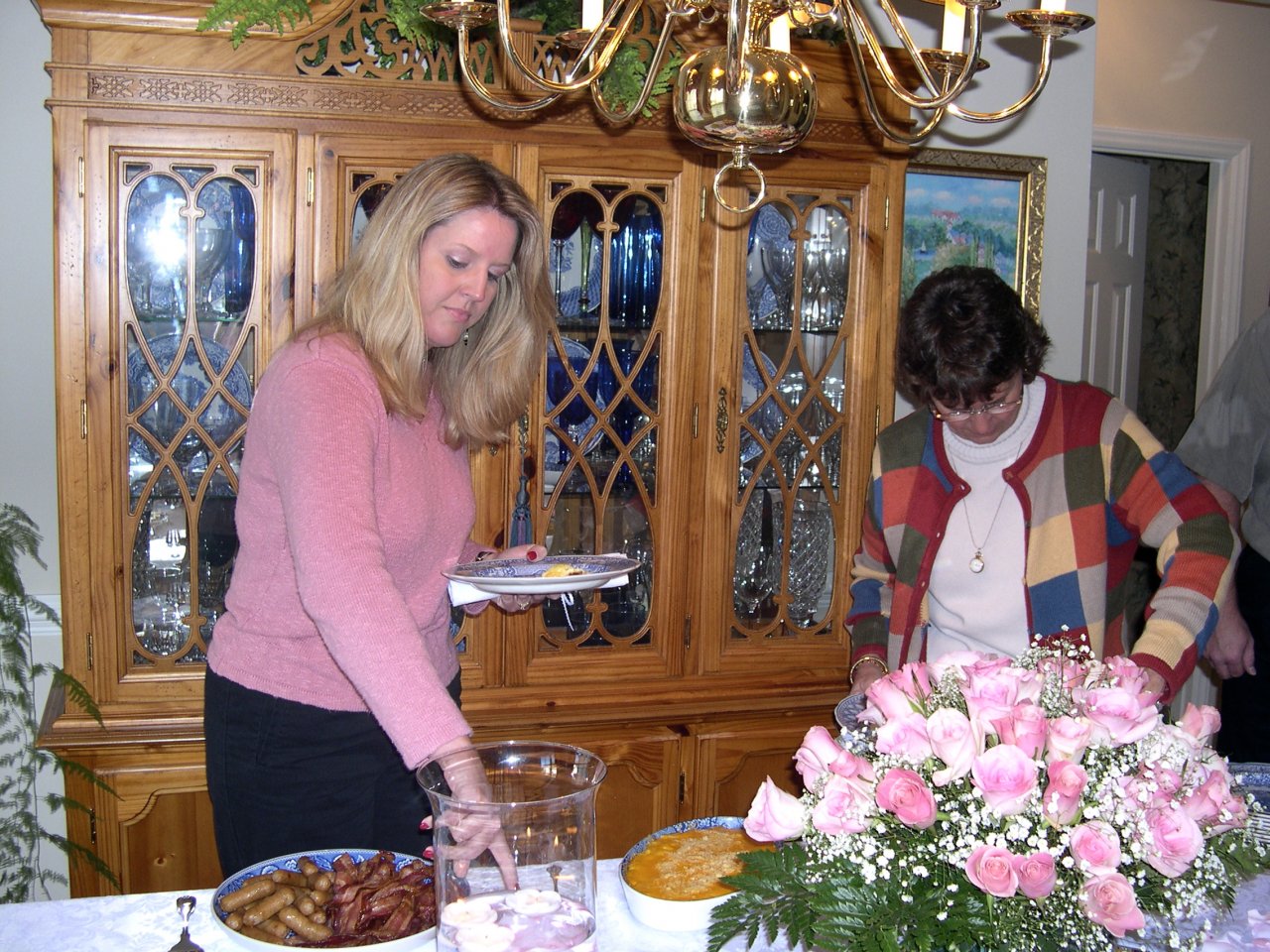 Sarah and Sally getting food