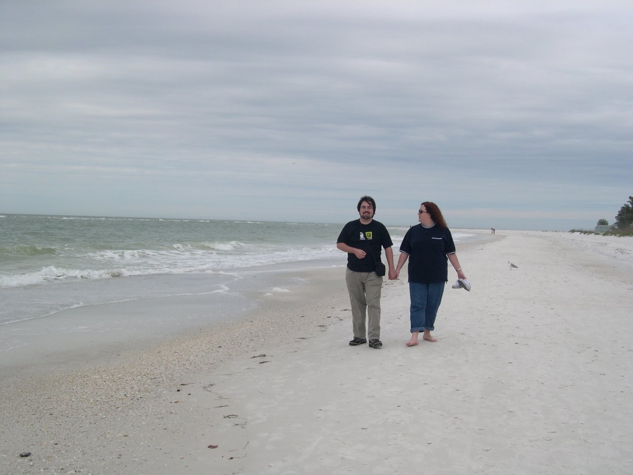 cynthia and I walking on the beach (2)