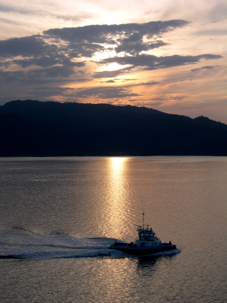Tugboat at Sunset