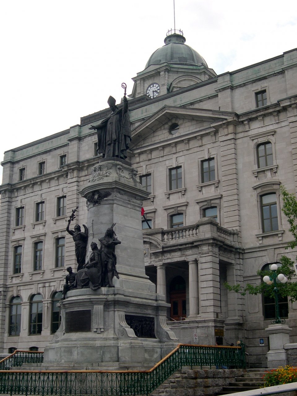 Driving Into Quebec City - An ornate statute near old Quebec.