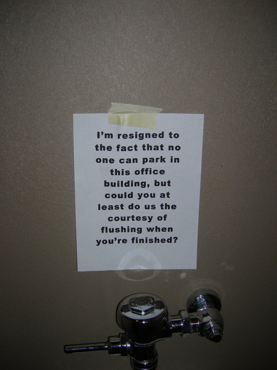 I got fed up with the lack of flushing at the office.