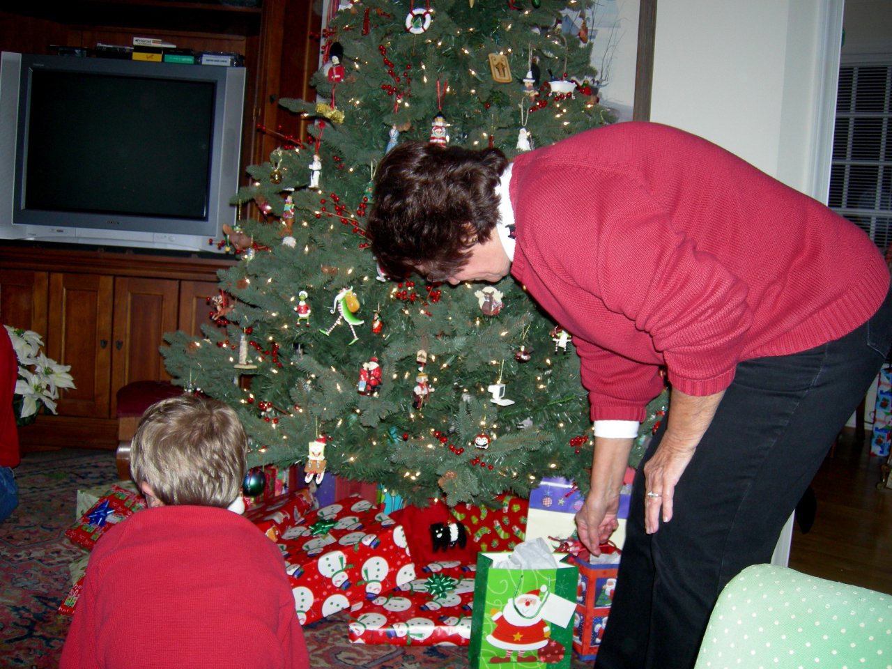 Sally is playing Santa