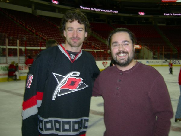 Ben posing with Justin Williams
