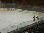 Leighton and Pitkanen were the first out for the next group's skate.