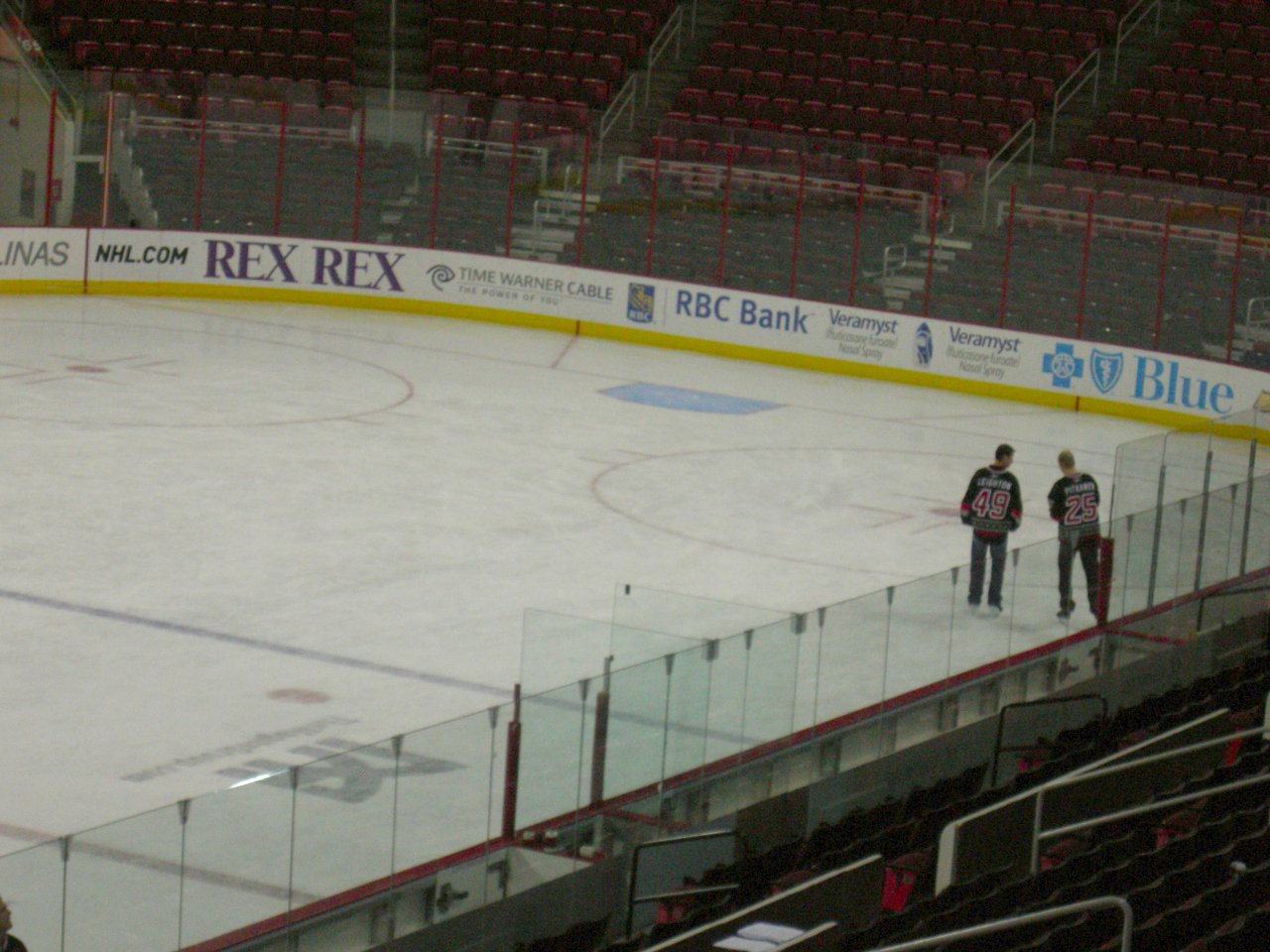 Leighton and Pitkanen were the first out for the next group's skate.
