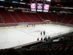 A few folks are on the ice before the next group starts.  We're standing in line, waiting for the photo shoot.