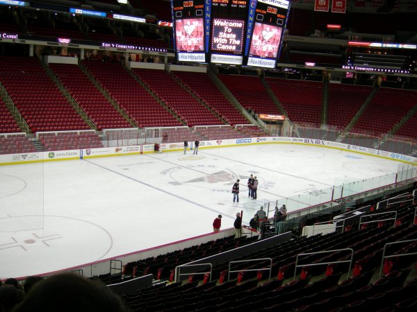 A few folks are on the ice before the next group starts.  We're standing in line, waiting for the photo shoot.