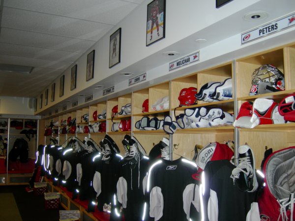 More locker room; the reflective edges lit up from my flash.