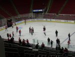 More folks on the ice; I see Pitkanen, Ron the Ref, Stormy, and Leighton.