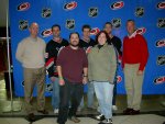 Posing with the coaches, Bayda, Dwyer, and Gleason