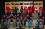 Posing with Ruutu, Wallin, Walker, Samsonov, and Staal