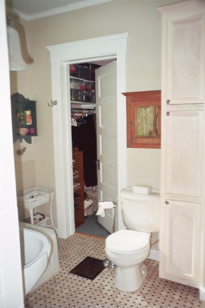 New Bathroom - Door to MBR Closet; New Cabinet