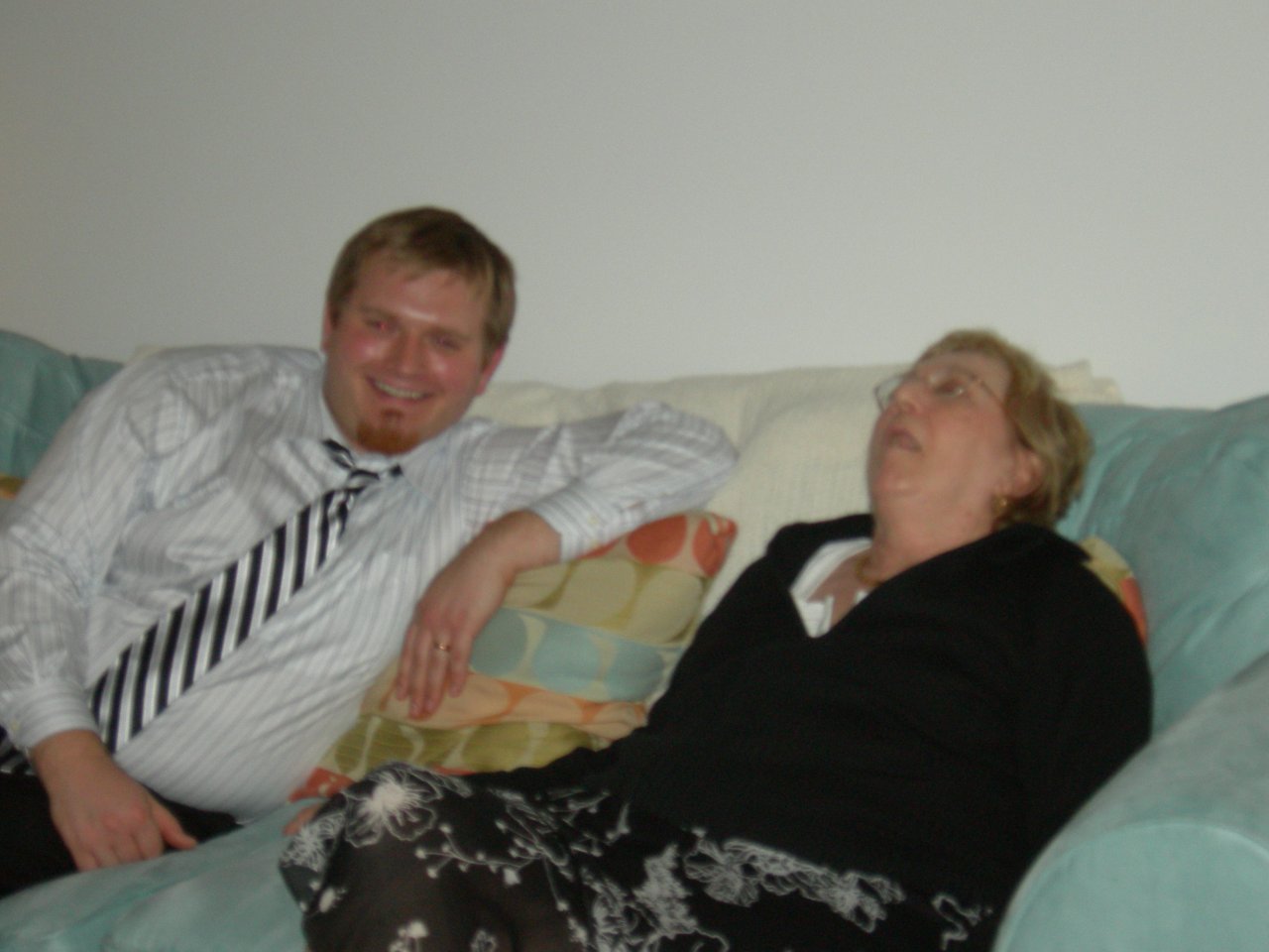 Jamie and Grandma... posing (kind of)