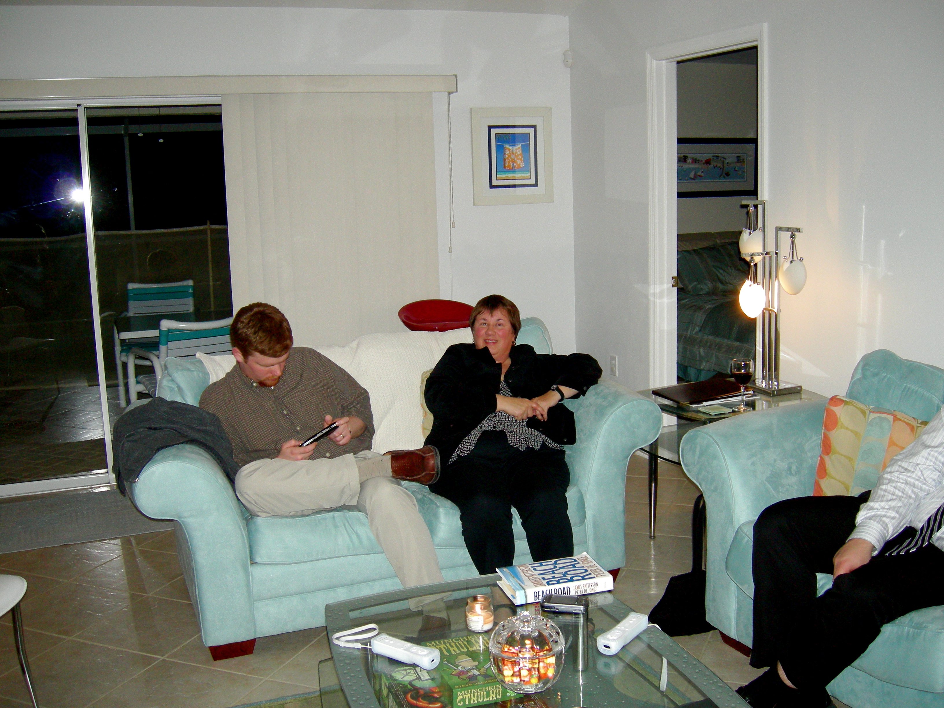 David in his normal pose, Deb, and part of Jamie  ;)
