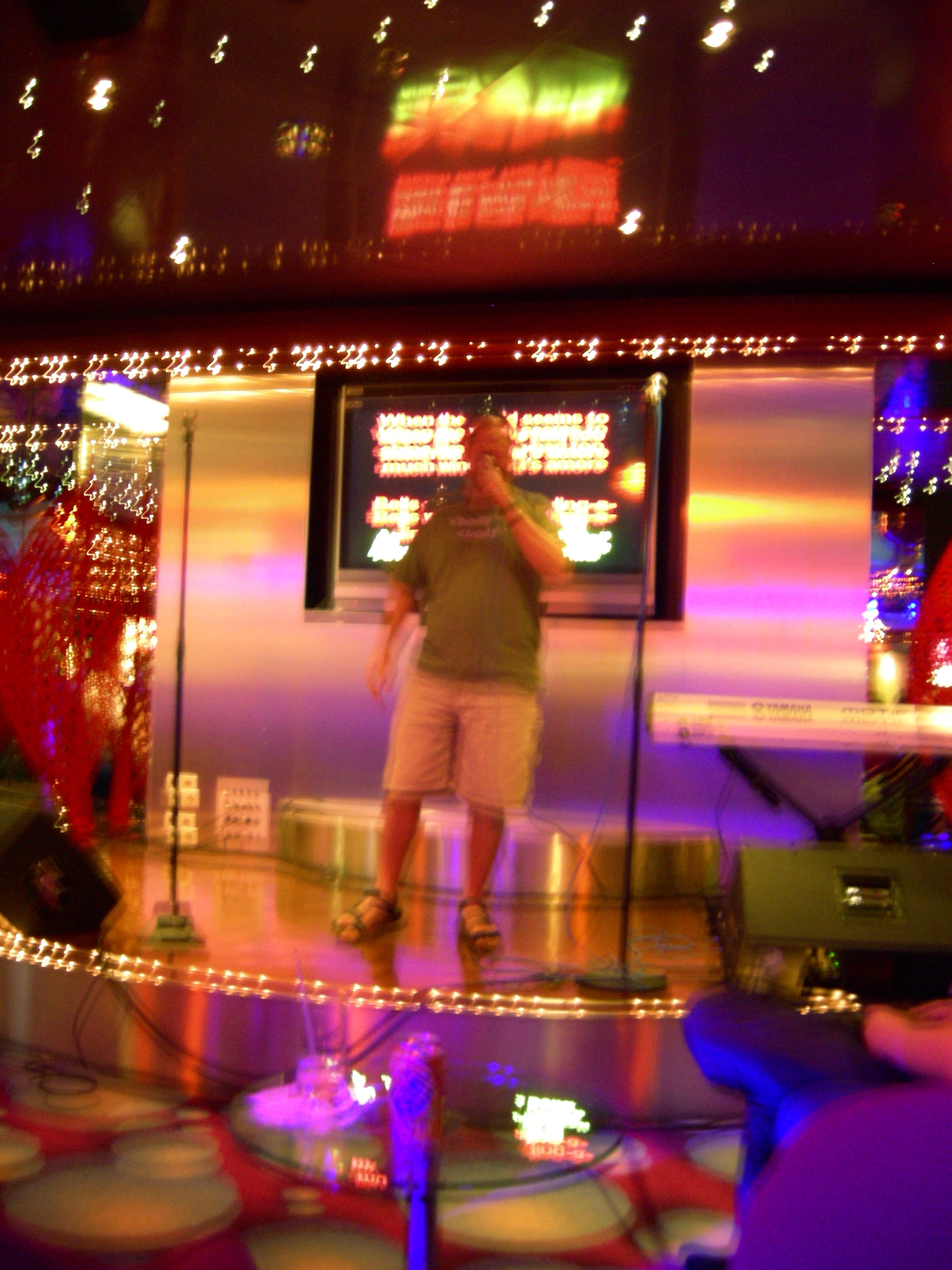 Ben singing "That's Amore" at karaoke