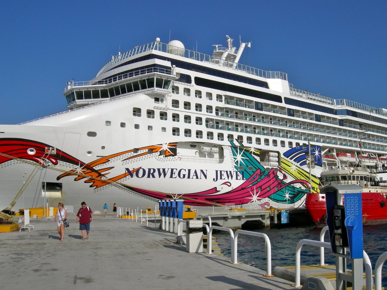 The Norwegian Jewel, docked in Cozumel
