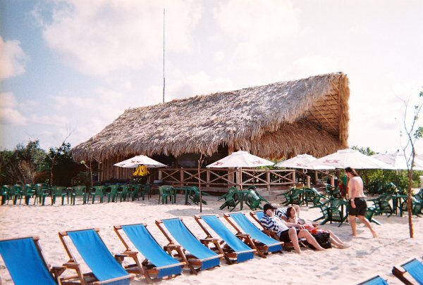 On the beach in Cozumel.