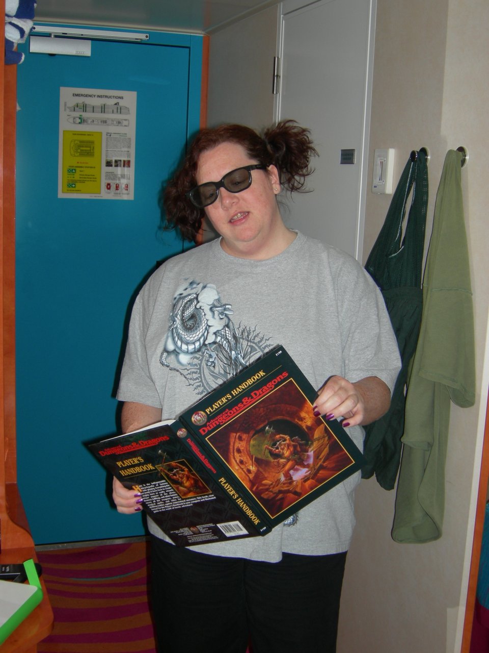 Cynthia dressed up for Nerd Night.